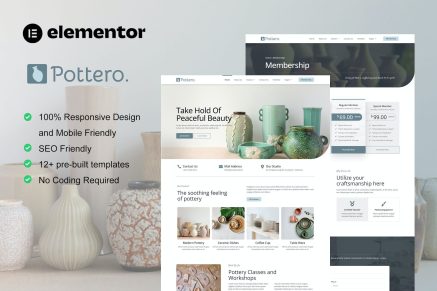 Pottero- Pottery and Ceramics Studio Elementor Template Kit