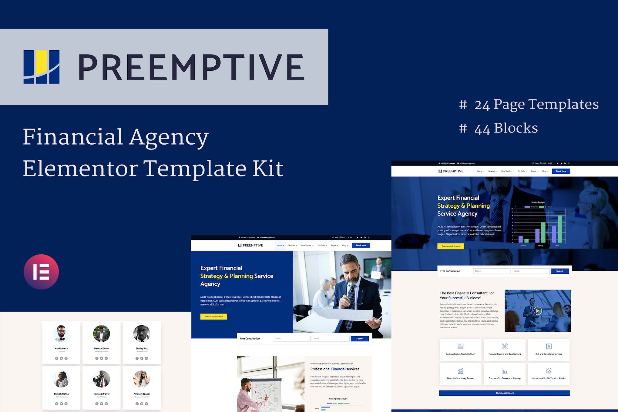Preemptive- Business and Finance Elementor Template Kit