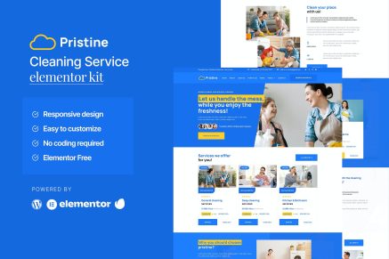 Pristine- Cleaning Service Elementor Template Kit