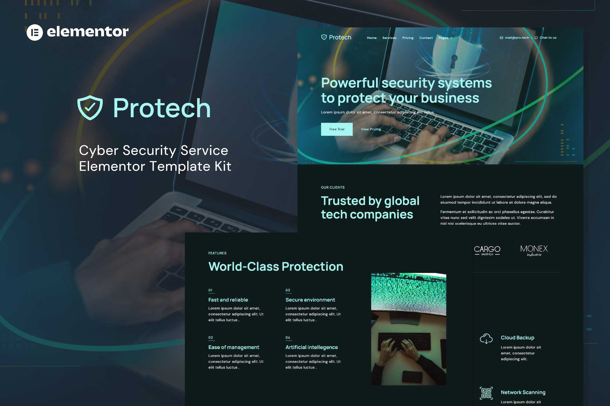 Protech- Cyber Security Service Elementor Template Kit
