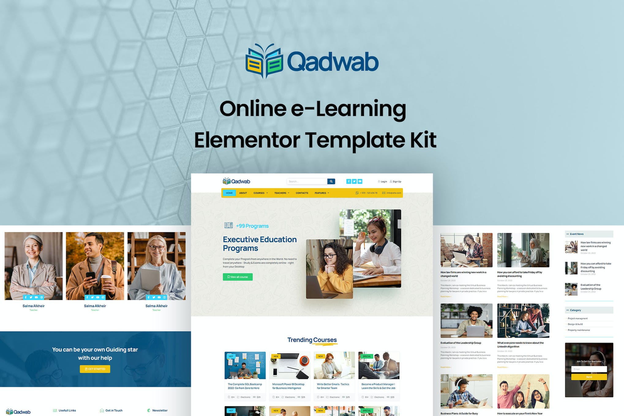 Qadwab- Online e- Learning Elementor Template Kit