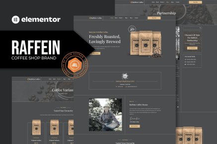 Raffein- Coffee Shop Brand Elementor Template Kit