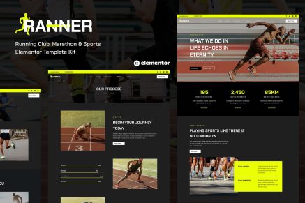 Ranner- Marathon Running Club and Sports Elementor Template Kit
