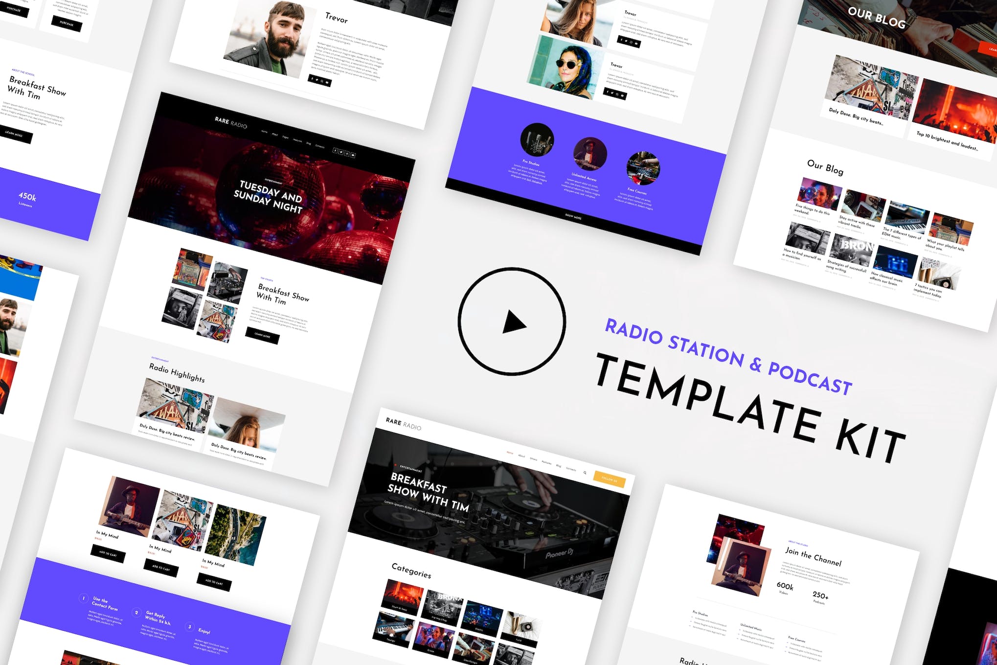 RareRadio- Music and Streaming Elementor Template Kit