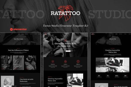 Ratattoo- Tattoo Studio Elementor Template Kit
