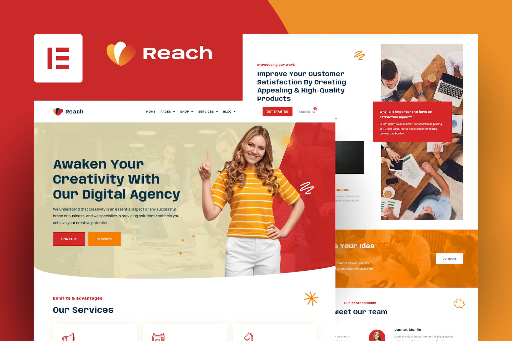 Reach- Digital Agency and Creative Elementor Template Kit