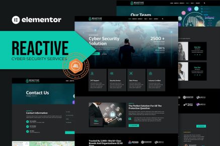 Reactive- Cyber Security Services Elementor Template Kit