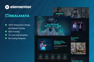 RealMaya – Virtual Reality Services & Shop Elementor Template Kit
