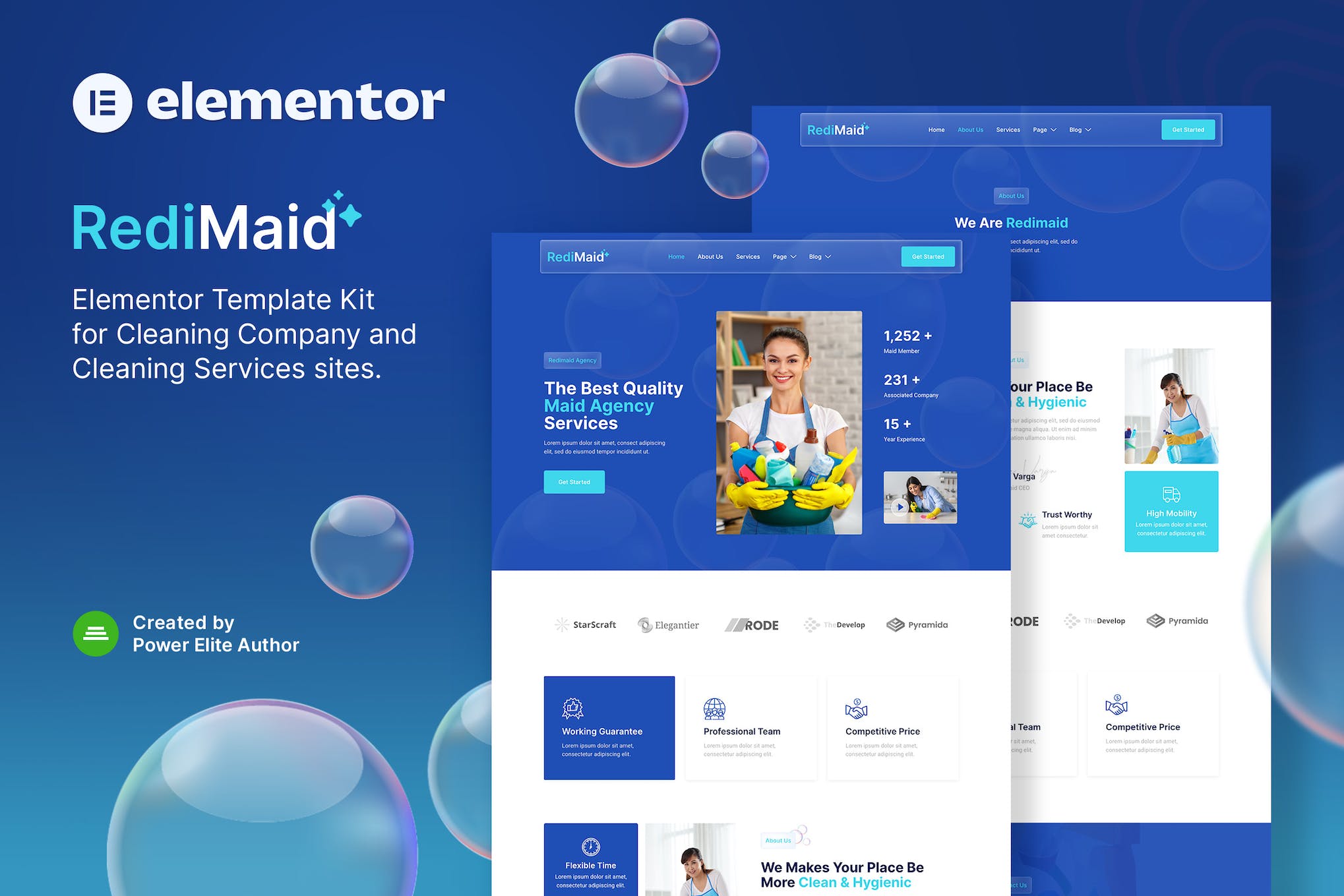 Redimaid- Cleaning and Maid Service Agency Elementor Template Kit