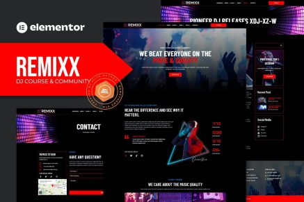 Remixx- Dj Course and Community Elementor Template Kit