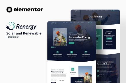 Renergy- Solar and Renewable Elementor Template Kit