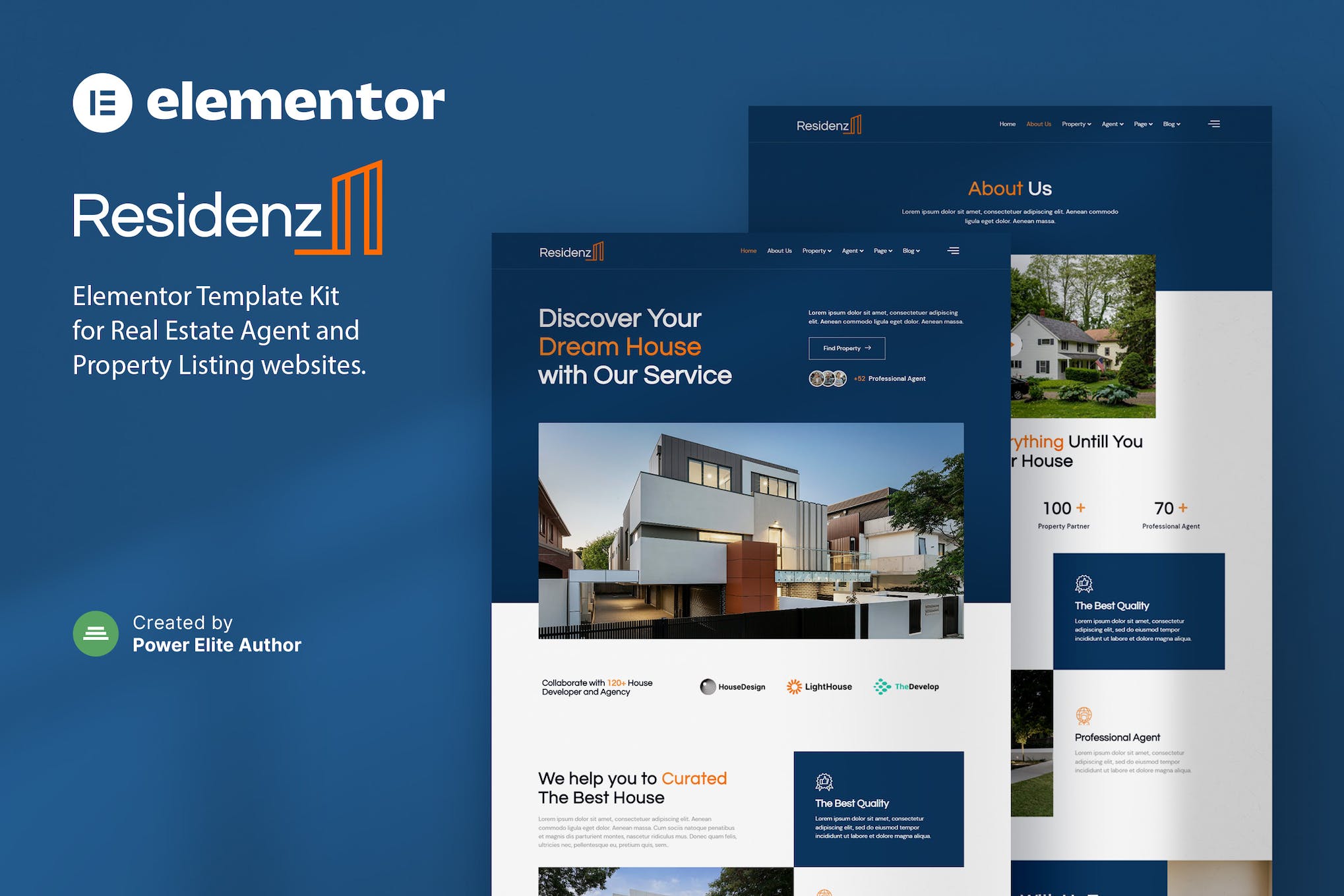 Residenz- Real Estate Agent and Property Listing Elementor Template Kit