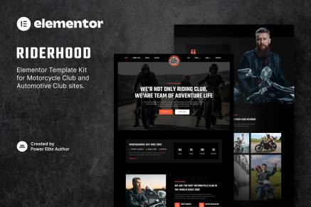 Riderhood- Motorcycle Club Elementor Template Kit
