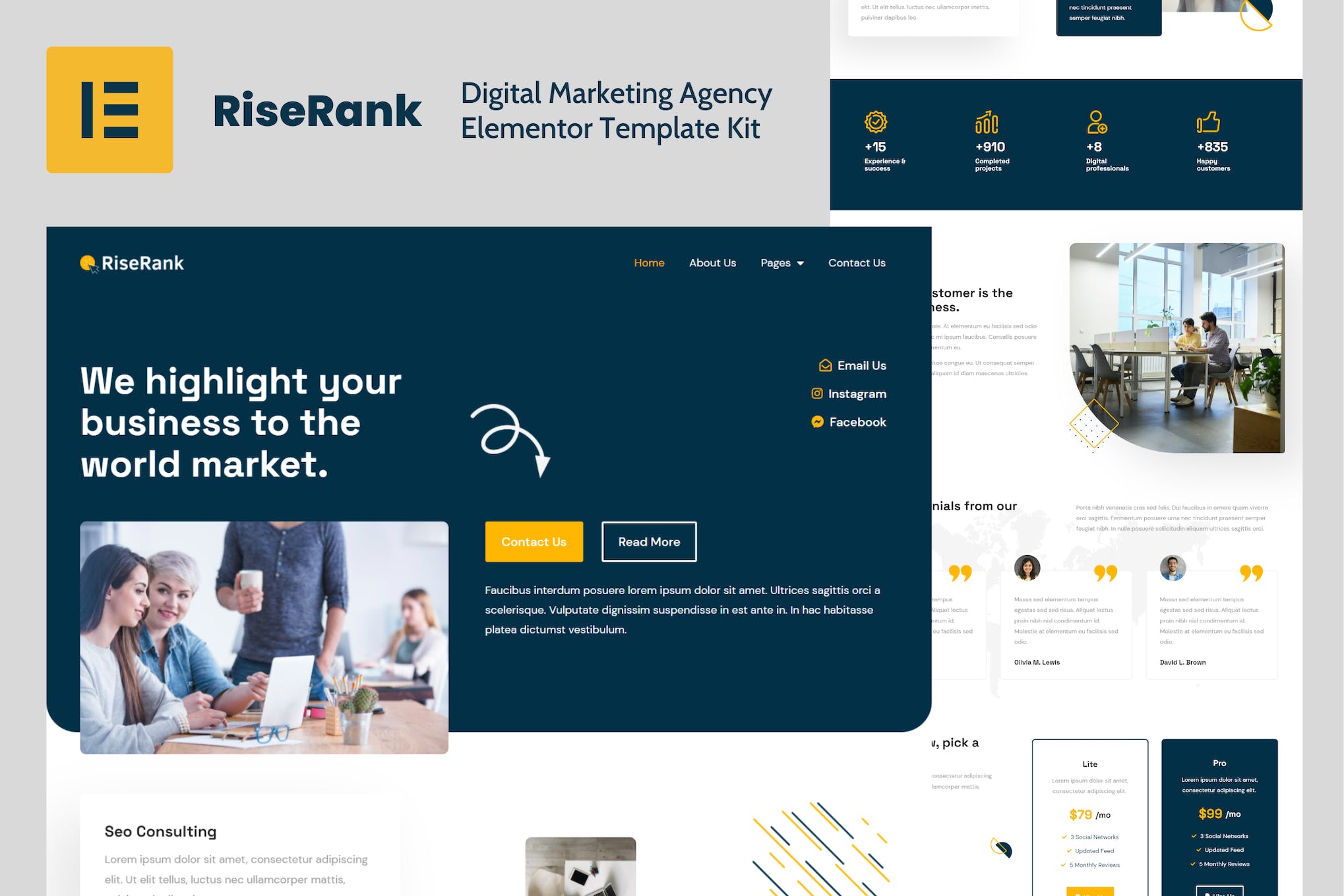 Riserank- Digital Marketing Agency Elementor Template Kit