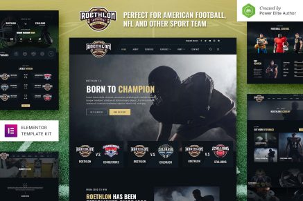 Roethlon- American Football and NFL Elementor Template Kit