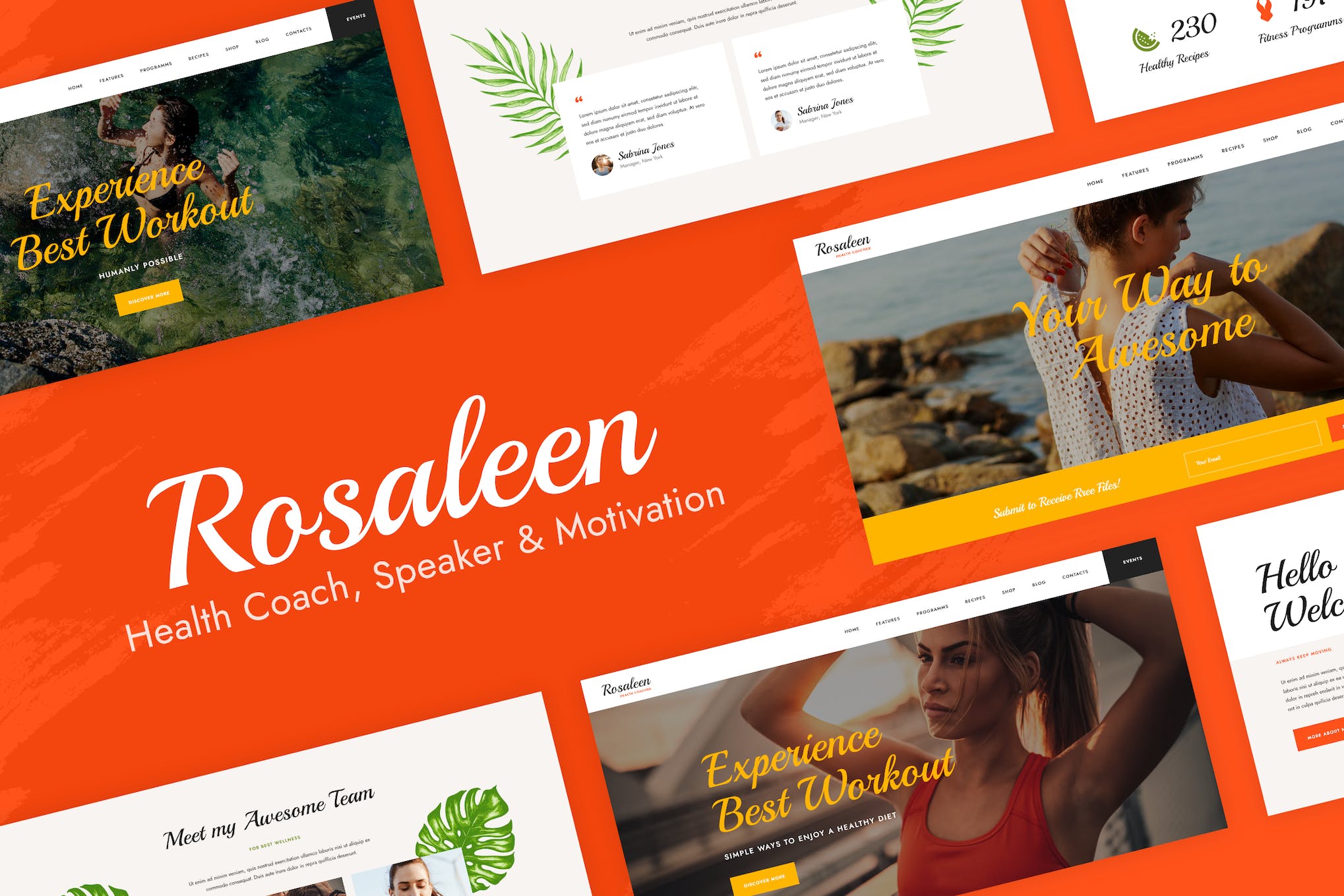 Rosaleen- Health Coach and Motivational Speaker Elementor Template Kit