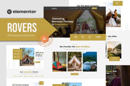 Rovers- Glamour Camping and Adventure Elementor Template Kit