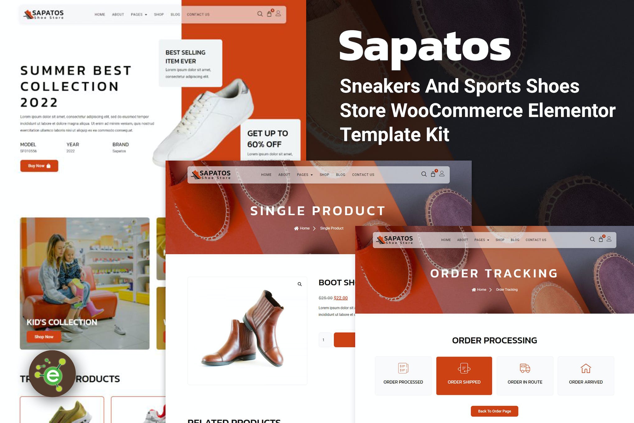 Sapatos- Sneakers and Sports Shoes Store WooCommerce Elementor Template Kit