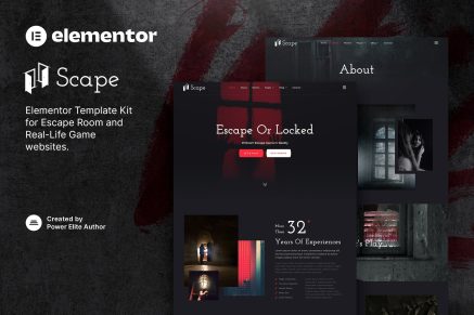 Scape- Real- Life Escape Room Game Elementor Template Kit