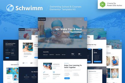 Schwimm- Swimming School and Course Elementor Template Kit