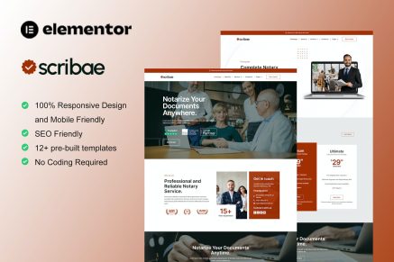 Scribae- Notary and Legal Service Elementor Template Kit