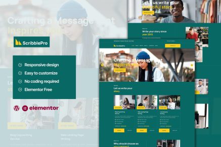 Scribble- Content Writing Service Elementor Template Kit