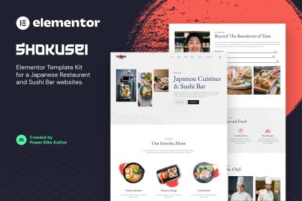 Shokusei- Japanese Restaurant and Sushi Bar Elementor Template Kit
