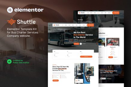 Shuttle- Bus Charter Service and Transport Company Elementor Template Kit