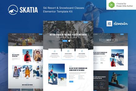 Skatia- Ski Resort and Snowboard Classes Elementor Template Kit