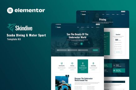 Skindive- Scuba Diving and Water Sport Elementor Template Kit