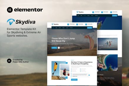 Skydiva- Skydiving and Extreme Air Sports Elementor Template Kit