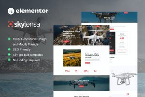 Skylensa – Aerial Photography & Videography Elementor Template Kit