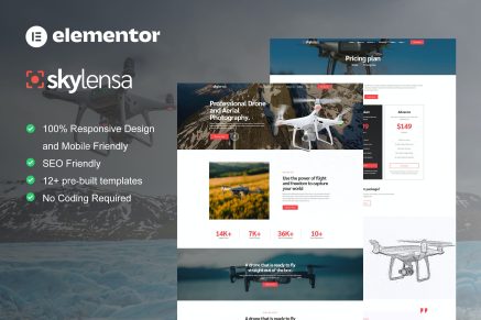 Skylensa- Aerial Photography and Videography Elementor Template Kit