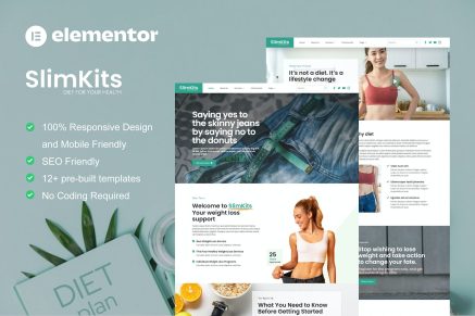 Slimkits- Weight Loss and Diet Program Elementor Template Kit