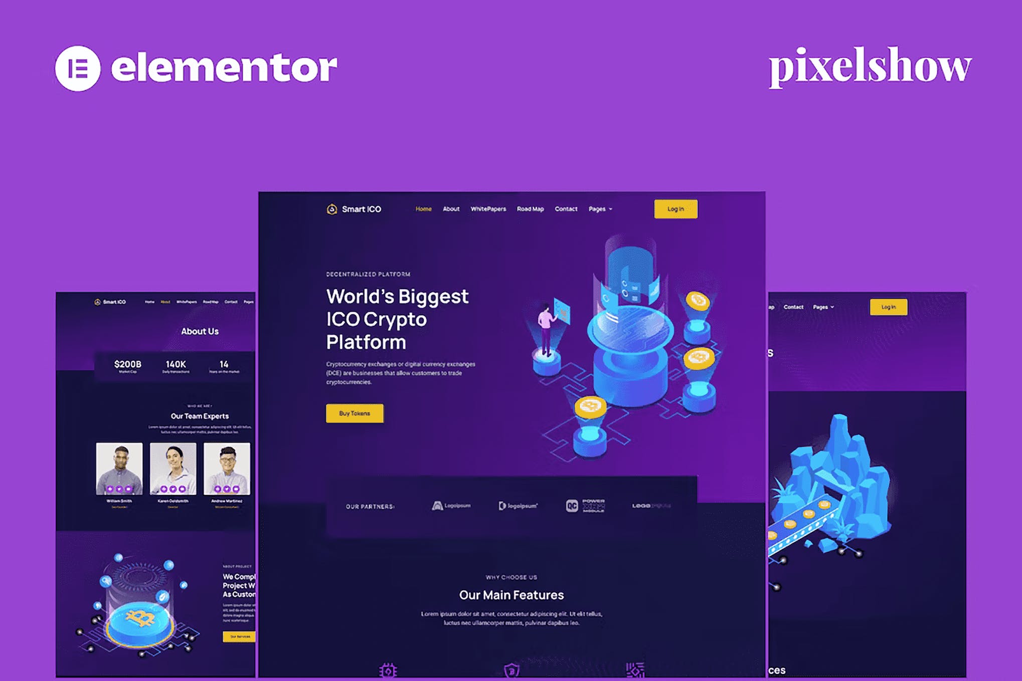 Smart ICO- Crypto Currency Elementor Pro Full Site Kit