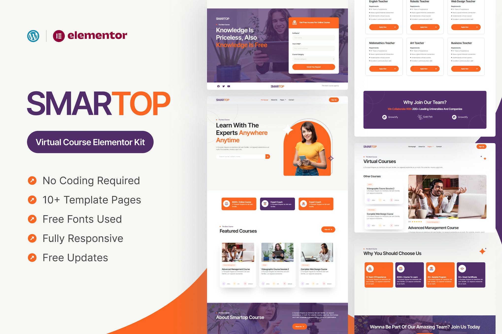 Smartop- Virtual Course Elementor Pro Template Kit