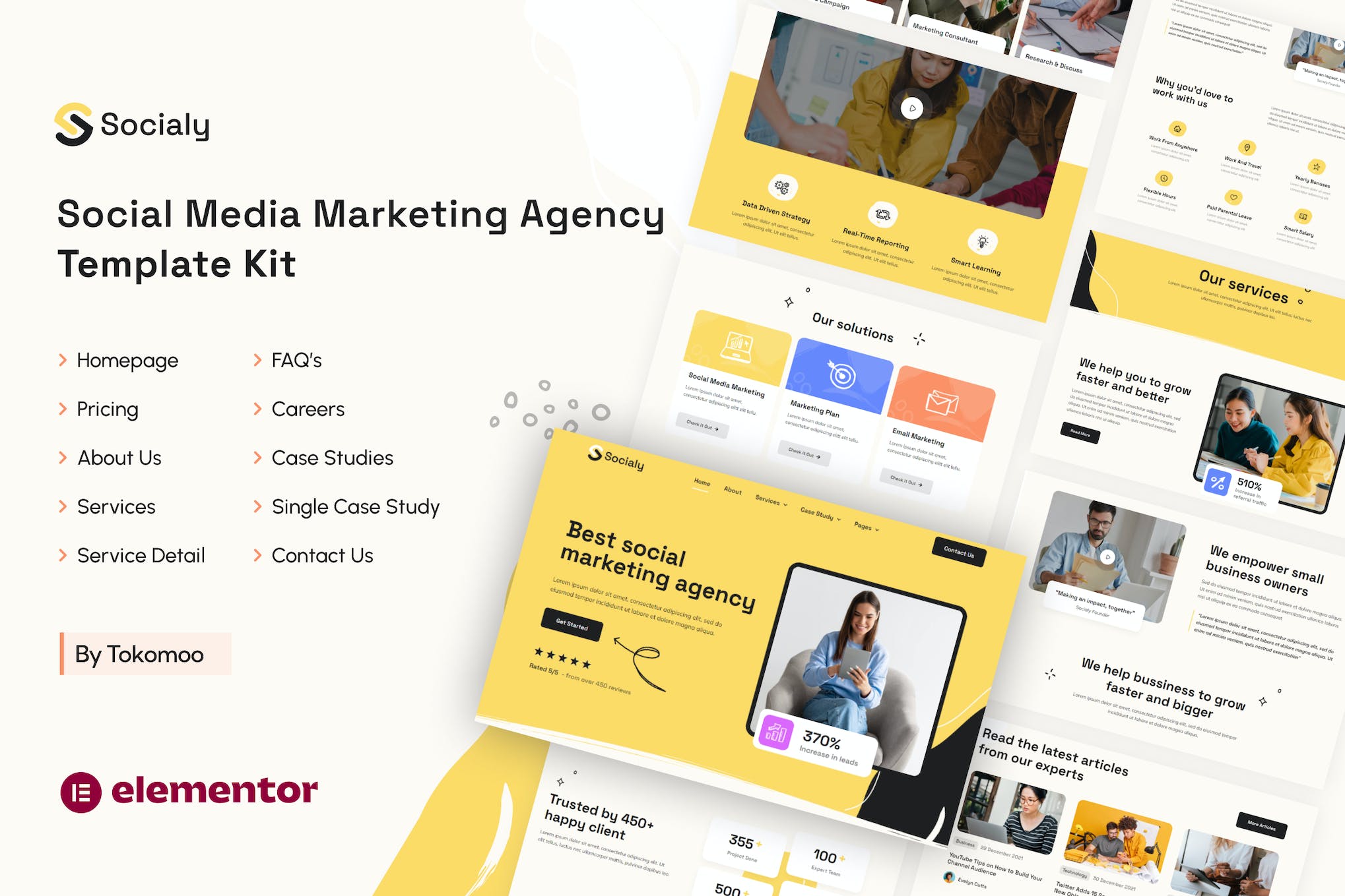 Socialy- Social Media Marketing Agency Elementor Pro Template Kit