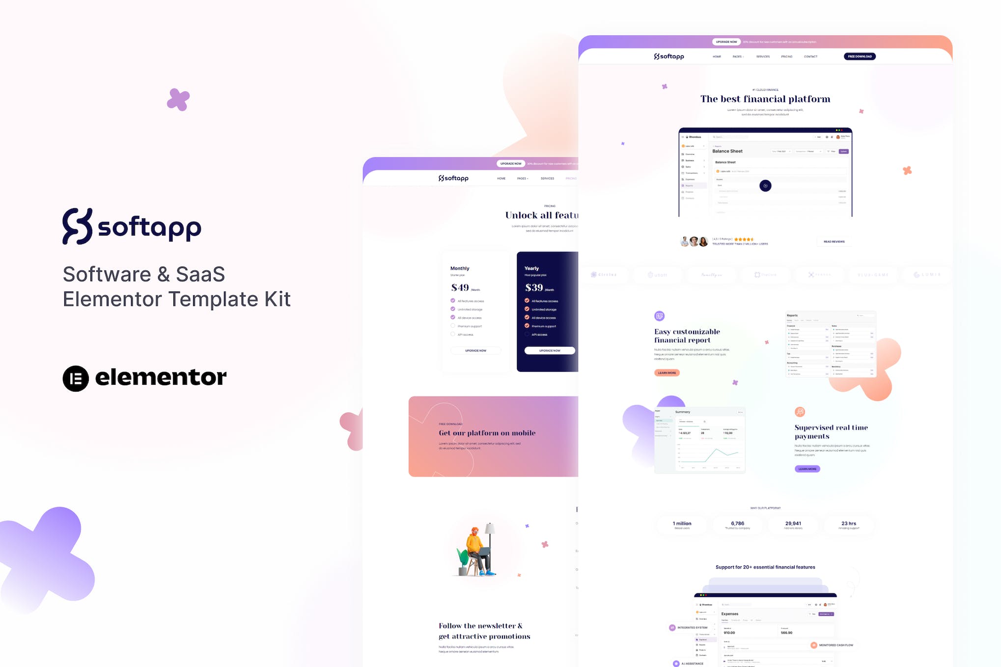 Softapp- Software and SaaS Elementor Template Kit