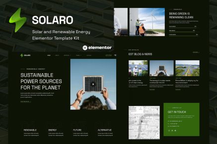 Solaro- Solar and Renewable Energy Elementor Template Kit
