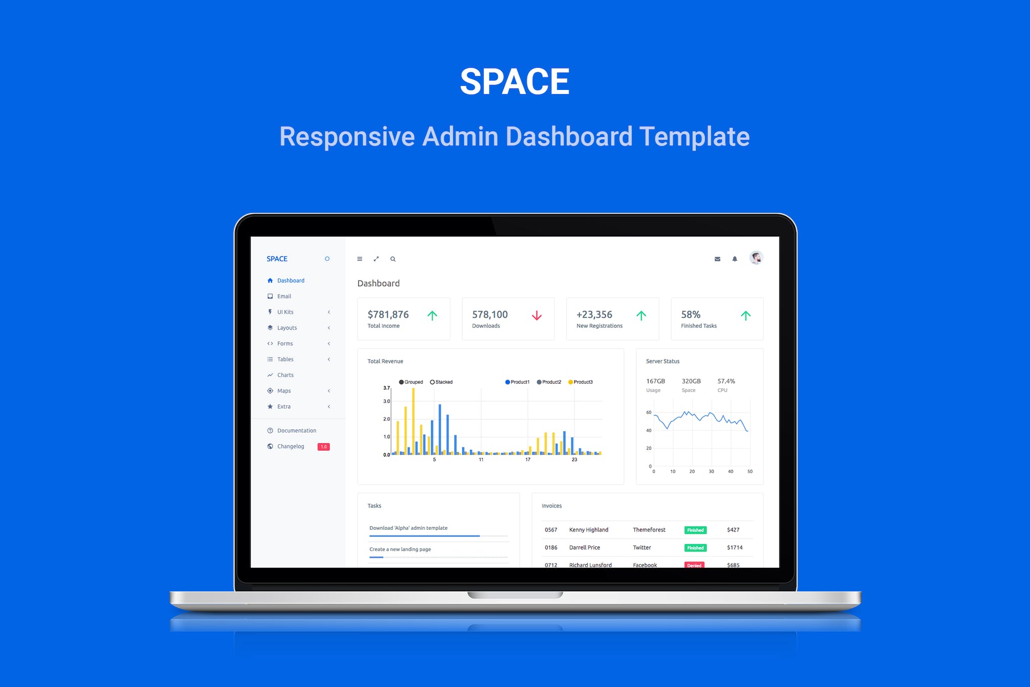 Space- Responsive Admin Dashboard Template
