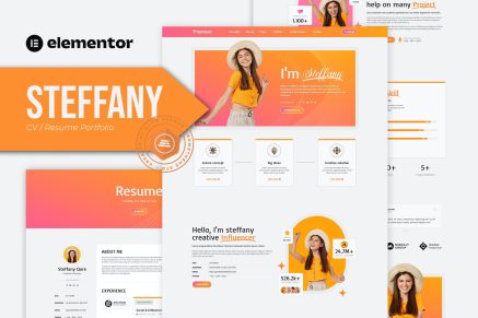 Steffany- CV Resume Elementor Pro Template Kit