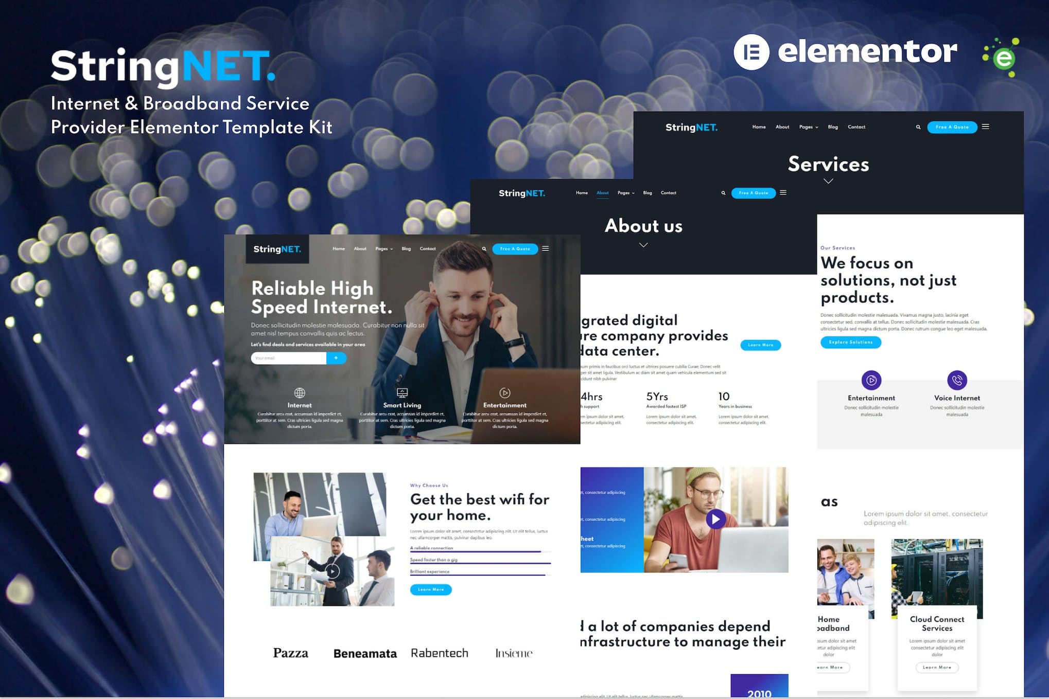 StringNET- Internet and Broadband Service Provider Elementor Template Kit