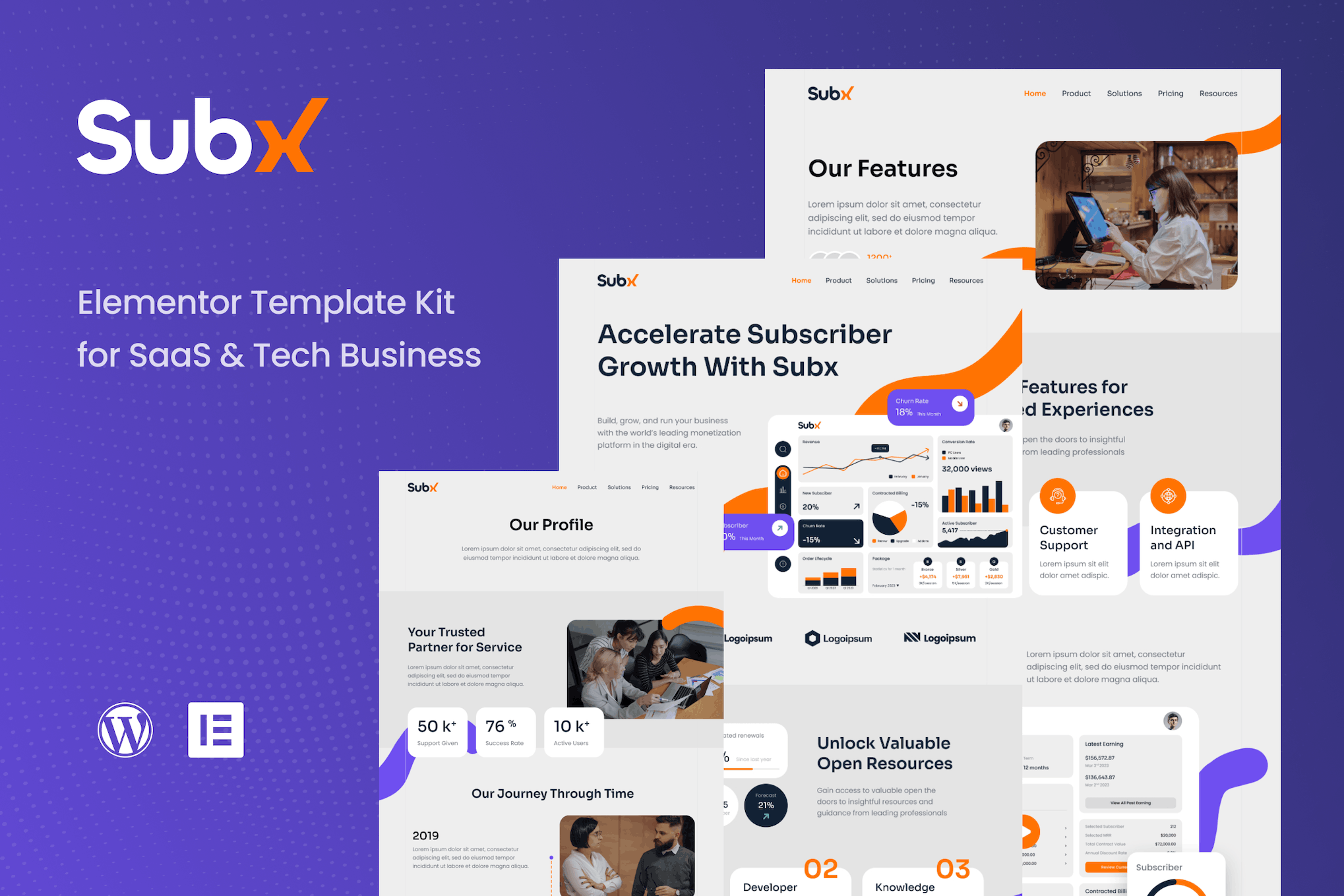Subx- SaaS and Tech Business Elementor Template Kit