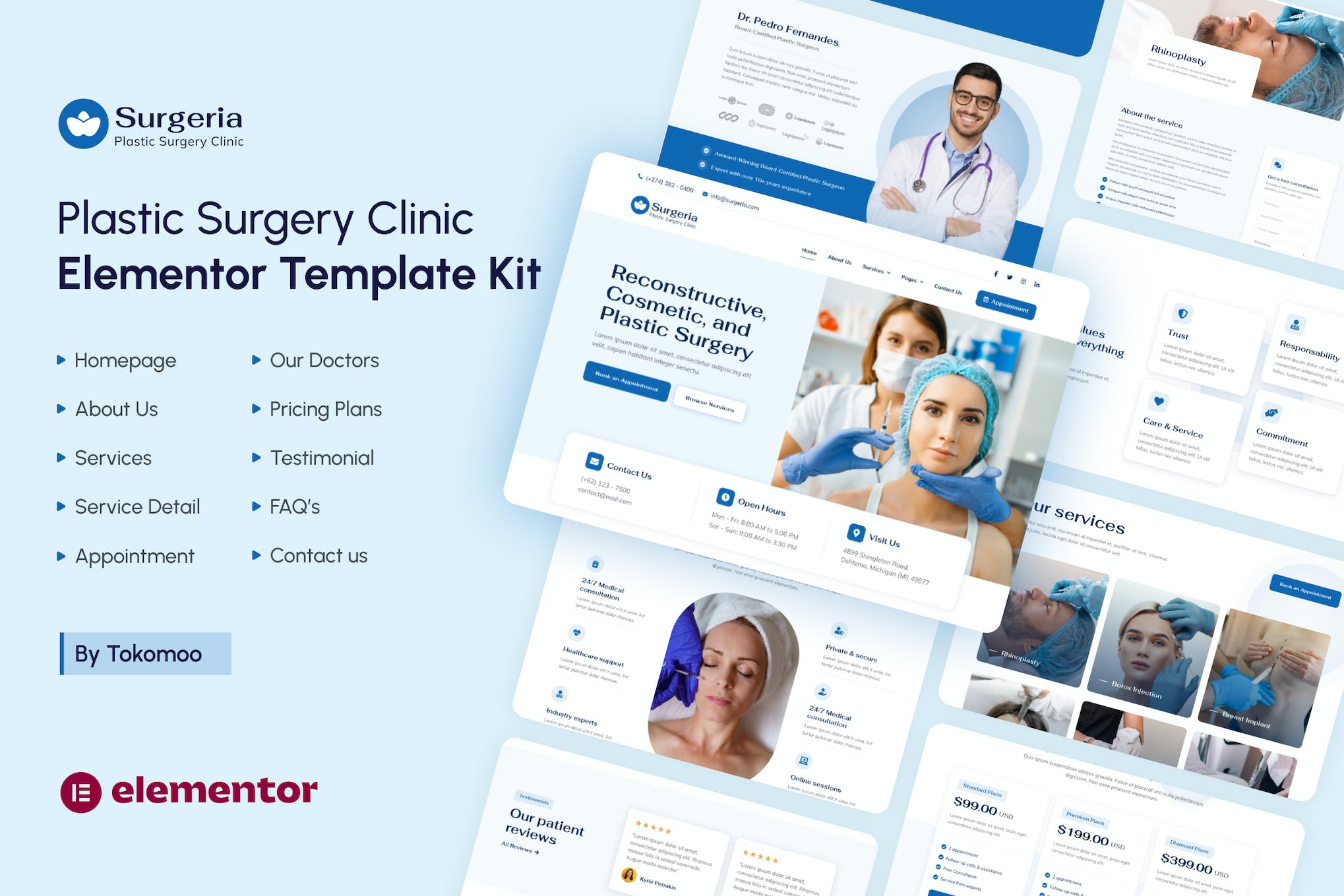 Surgeria- Plastic Surgery Clinic Elementor Template Kit