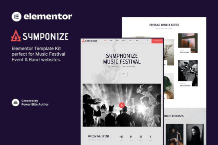 Symphonize- Music Festival Event and Band Elementor Template Kit