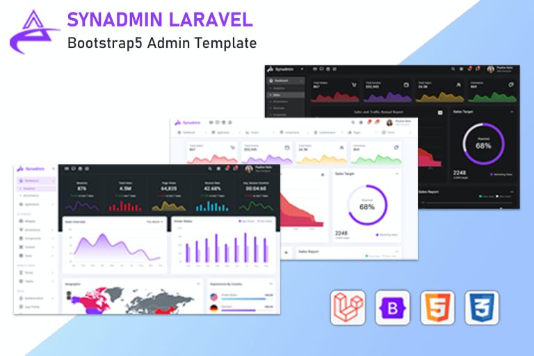 Synadmin – Laravel 8 + Bootstrap 5 Admin Template