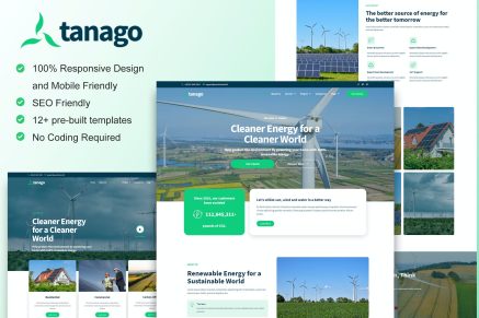 Tanago- Green Renewable Energy Elementor Template Kit