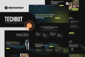 Techbot – Artificial Intelligence & Technology Services Elementor Template Kit