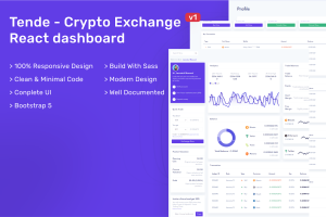 Tende – Cryptocurrency Exchange React Dashboard