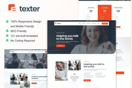 Texter- Content Writing Service Agency Elementor Kit